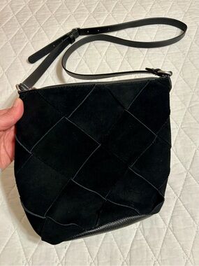 Treasure & Bond Black Suede Crossbody Bag
